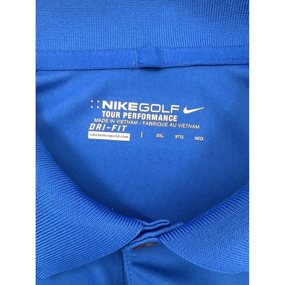 Nike Golf Performance Mens Big&Tall 3XL Blue Dri-FIT Short Sleeve Polo Shirt - Picture 3 of 6